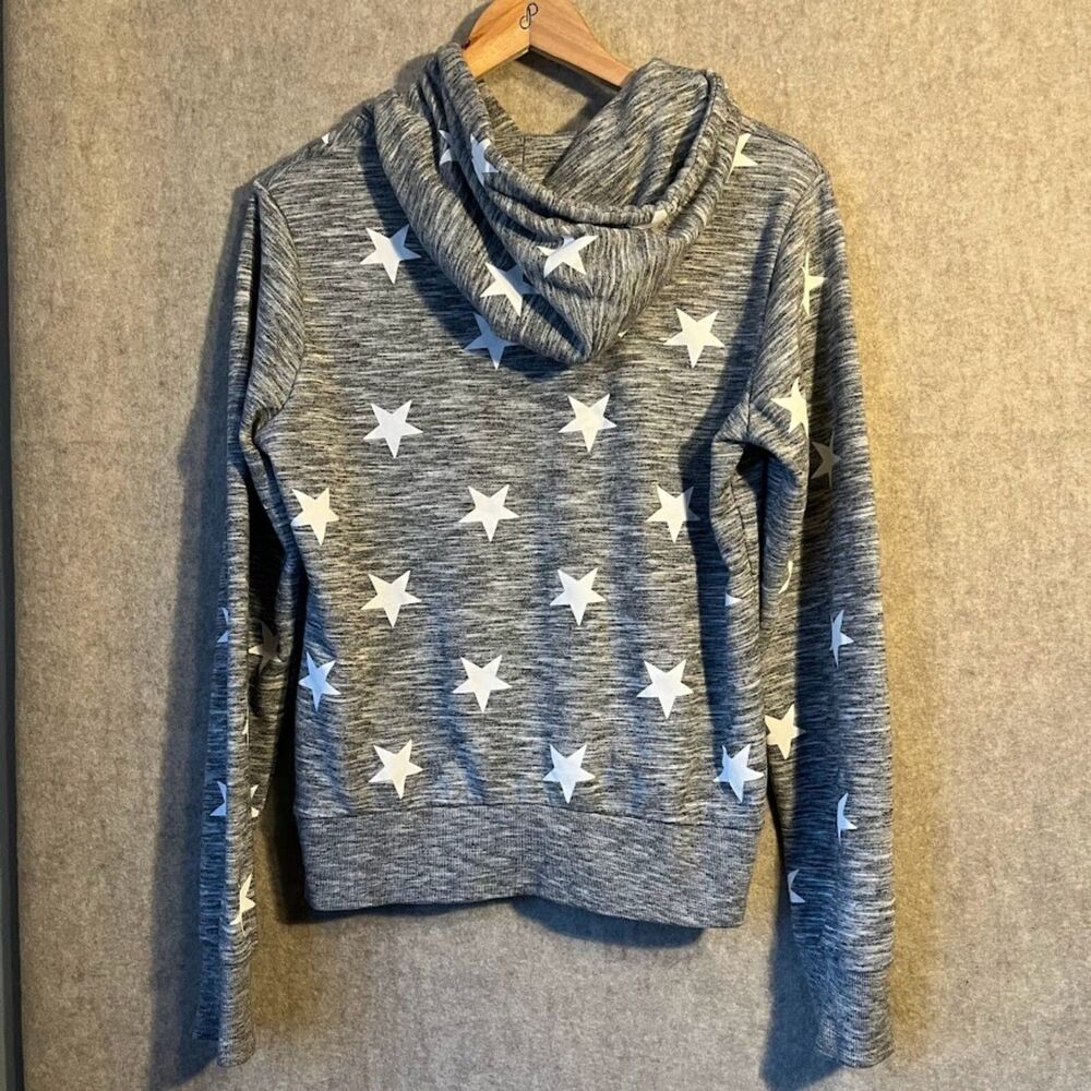 Heathered Grey Reflex White Star Hoodie Size Large - Picture 5 of 6